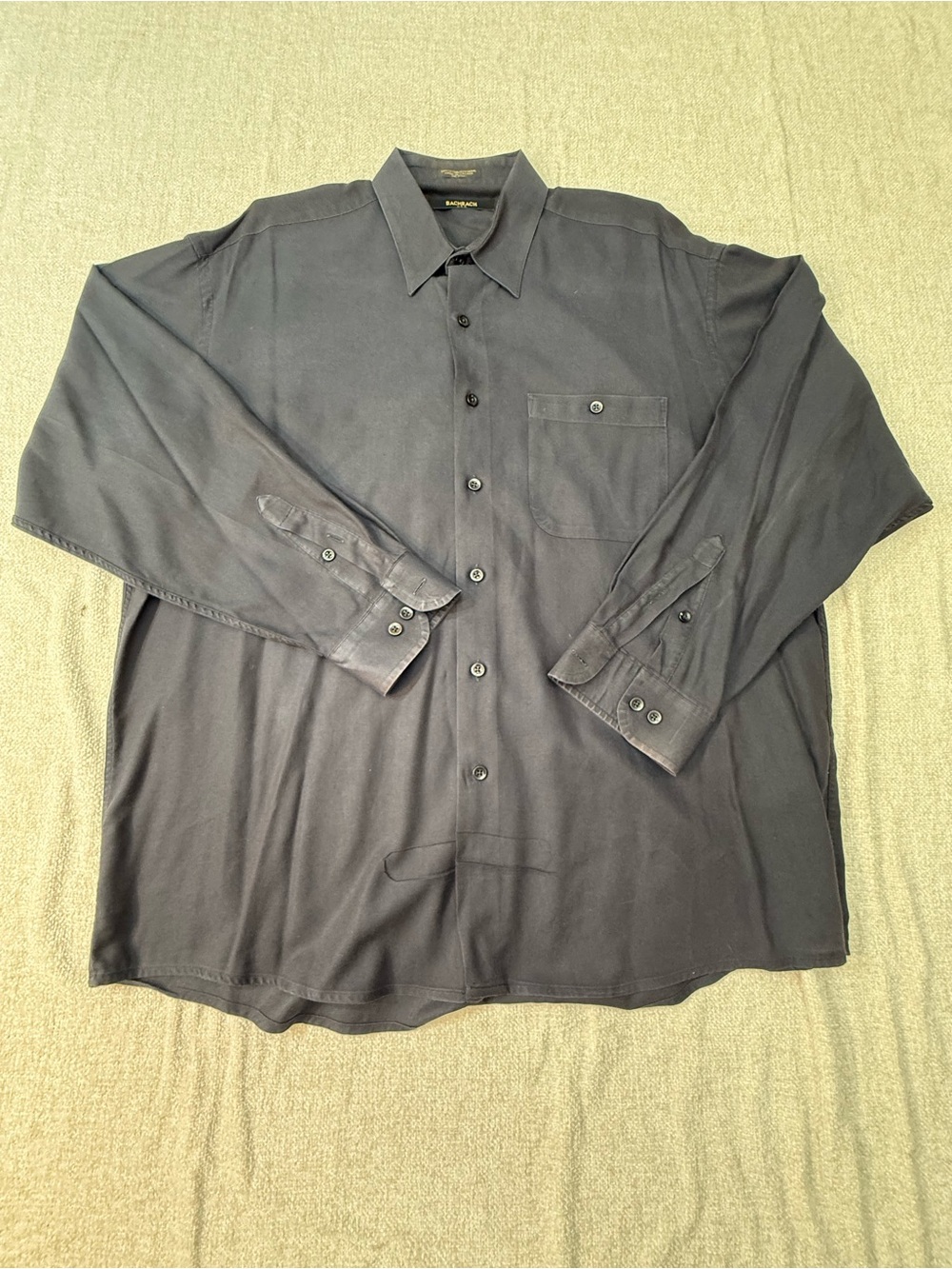 Bachrach Men's Black Long Sleeve Button-Up Shirt